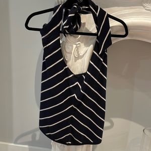 Cashmere Ralph Lauren Black Label Striped Halter Top